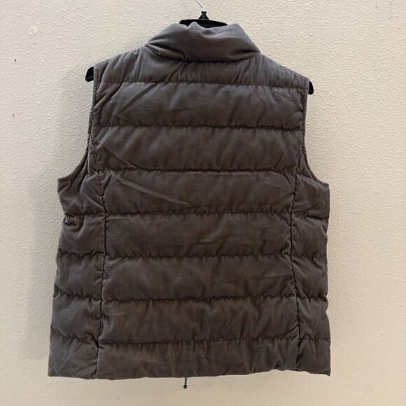 ANORAK Short Down Vest Women Sz X-Small Light Packable Dark Taupe - Picture 2 of 7